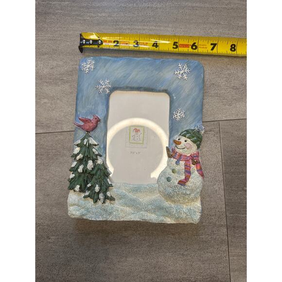 Christmas Snowman Red Cardinal Picture Frame Snow - Picture 6 of 6
